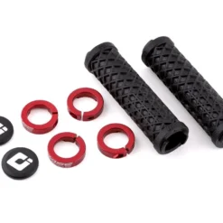 ODI Vans Flangless Lock-On Grips (Black/Red) (130mm) (Pair) (Chase Team Edition)